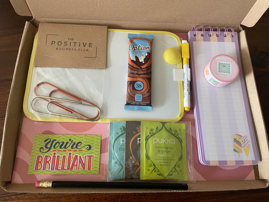 The Positive Business Club Mystery Mini Stationery and Self-Care Box